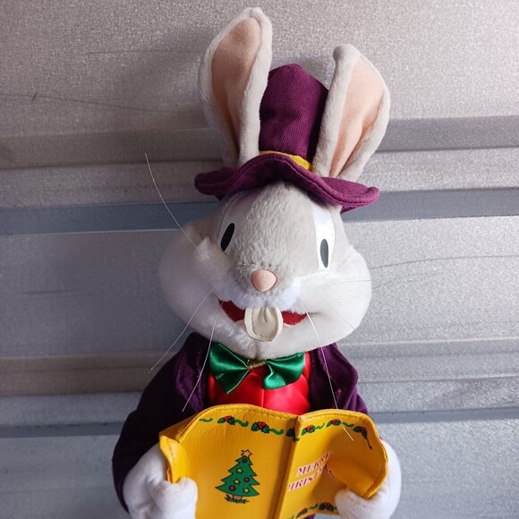 Bugs Bunny Stuffed Plush Looney Tunes Nanco 2002 Merry Christmas Caroler - Picture 3 of 8